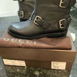 New Gucci buckled straps biker boots